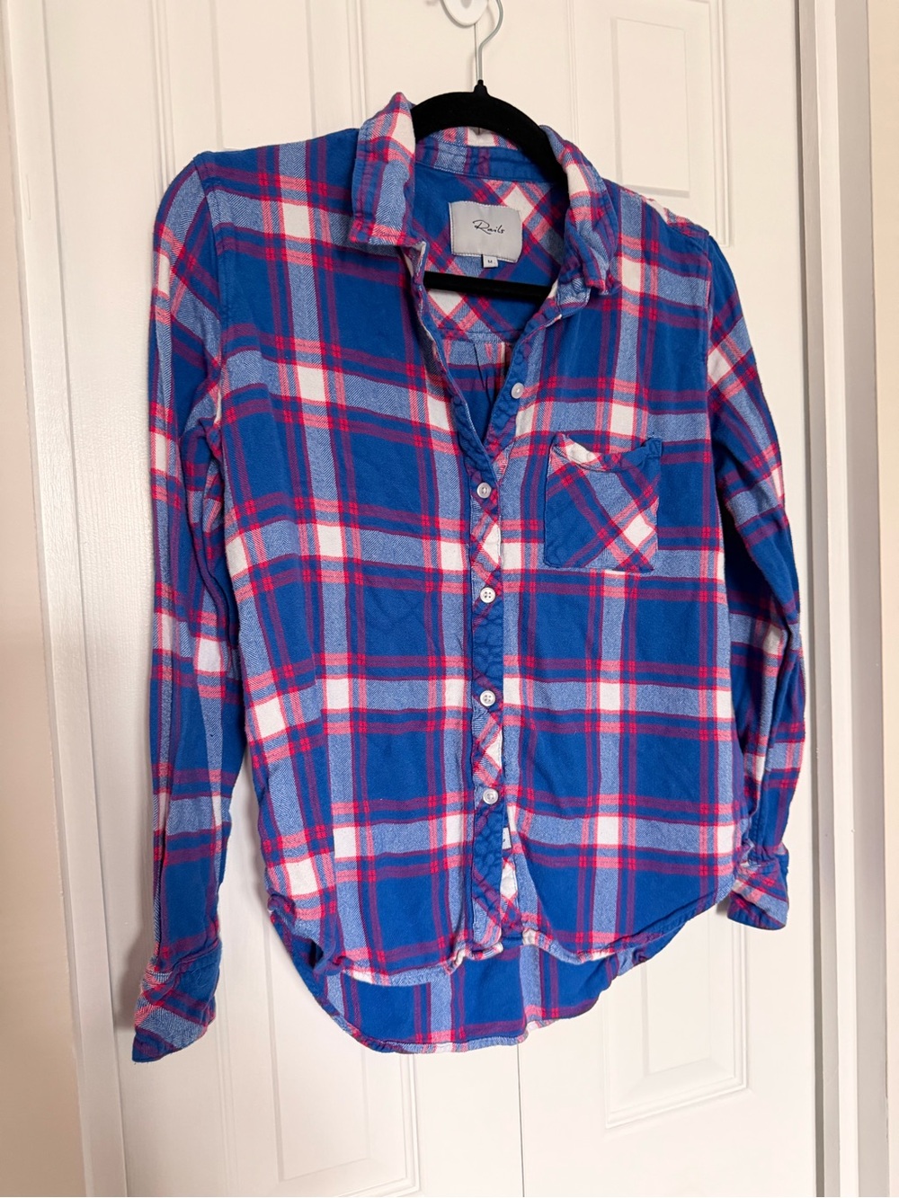 Rails “Hunter” Ruby/Sky/White Plaid Button-Down Shirt